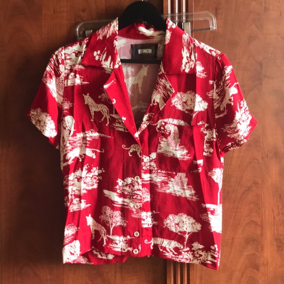Reformation Tops - Red print shirt